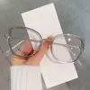 Armazones de Gafas Estilo Europeo y Americano Ojo de Gato para Mujer, Armazón de Gafas con Borde de Metal y TR90, Moda Retro, Cambia de Color, Gafas Anti Luz Azul