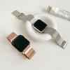 Adequado para Apple iWatch 11ª Geração 10/987 Nova Pulseira de Malha Estampada de Metal de Aço Inoxidável