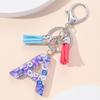 Arcilla Suave Constelación 26 Letra Inglesa Resina Llavero Pegamento de Cristal Gota Colgante Borla Anillo de Llavero Accesorios