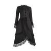 Vestido de Halloween Retro Encaje con Volantes en Capas Largo Medio para Mujer Ropa para Cosplay Actuación Escénica