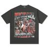 Marca Americana Retro Trendy Transfronteriza Camiseta Casual de Trapecio Volador MJ Estampada de Manga Corta Sudadera con Capucha de Cuello Redondo de Trabajo Pesado