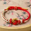 Pulsera Tejida de Ocho Hilos Mandala DIY, Pulsera de Estilo Étnico para el Año de Nacimiento, Cuerda Roja Deslizante Ajustable Multicolor Opcional