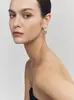 Pendientes de Cadena de Eslabones Mismo Estilo de Blogger con Circonita Incrustada para Mujer Diseño Original Lujo Ligero Exquisitos Sensación de Alta Gama Correa de Reloj Oreja Incrustada con Diamante