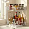 Estante de almacenamiento para cocina, organizador multifuncional para condimentos, estante de almacenamiento para frascos de especias, estante de especias de capas para encimera del hogar