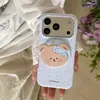 Funda de oso de dibujos animados con estampado de leopardo adecuada para Apple 18 Pro Max, iPhone 17 magnético, 16 con soporte, 15 lindo