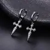 Pendientes de Cruz con Circonita Estilo Rock para Hombre, Pendientes de Lujo Ligero y Diseño Europeo y Americano de Alta Gama, Clips para Orejas de Mujer, Accesorios de Moda