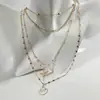 Joyería de Estilo Europeo y Americano, Cadena de Clavícula Multicapa para Estilo de Vacaciones en la Costa, Collar Personalizado de Concha Marina, Estrella de Mar y Perlas