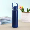 Botella Espacial Simple Portátil Personalizada de Acero Inoxidable 304 Taza de Doble Pared con Aislamiento al Vacío Taza Portátil para Exteriores con Popote Venta al por Mayor