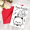 Colección de Tarjetas de Felicitación de Cumpleaños Nuevas Transfronterizas Animal Texto Mensaje de Cumpleaños Universal Tarjeta Plegable con Sobre