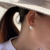 Kana Mina Savi com brincos simples de bola escovada, pinos de prata de lei s925 femininos, brincos de nicho com estilo frio