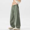 Calça Casual Longa Masculina LKTM 2025 Verão Nova Seda Gelada Estilo Hong Kong Cintura Elástica Respirável Esportiva