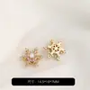 Cuentas Espaciadoras de Copo de Nieve de Circonita Chapadas en Oro de 14 Quilates que Conservan el Color Llenas de Diamantes con Agujero Pasante para Accesorios de Pulseras de Cristal Hechas a Mano para Bricolaje
