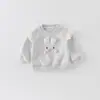 Sudadera Linda de Conejito Bebé, Nuevo Estilo de Primavera para Niñas, Suéter de Moda, Cuello Redondo, Manga Larga, Categoría a