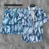 Traje transfronterizo Tailandia Hawái Camisa de manga corta para hombre Estilo Hong Kong Shorts casuales sueltos para vacaciones en la playa Moda para hombre
