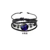 Pulseras Populares Europeas y Americanas para Parejas Transfronterizas 12 Signos del Zodíaco Trenzado Multicapa Luminoso Punk Cuero Cielo Estrellado Pulsera Joyería