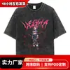 Talla Europea TransfronterizaCamiseta Negra Lavada para Hombre Streetwear Dragon Ball a