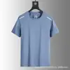 Camiseta de manga corta holgada, talla grande, de seda helada para hombre, cuello redondo, estilo atlético casual, secado rápido, top versátil