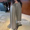 Pantalones de maternidad de pierna ancha, nuevo estilo primavera/otoño, tiro alto, cordón, plisados, caída fluida, soporte para el vientre, no restrictivos, ocultan las caderas, adelgazantes, pantalones hasta el suelo