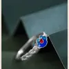 Anillo Ruyi Chapado en Plata Esmaltado Estilo Nacional para Mujer Lujo Ligero Alto Sentido Índice Anillo Abierto Ajustable Venta Directa de Fábrica