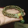 Sándalo verde 6mm pulsera de cuentas de doble vuelta colgante de hebilla de la paz para hombres y mujeres pulsera de cuentas de juego literario joyería DIY al por mayor