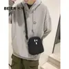 Bolso cruzado estilo Ins nicho de dibujos animados de fantasma para mujer estilo japonés estilo feo y lindo elegante casual versátil estudiante bolsa pequeña