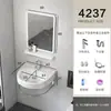 Lavabo de Pared para Uso Doméstico, Juego de Lavabo para Baño en Balcón, Soporte Triangular Simple de Cerámica para Apartamentos Pequeños