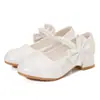Sapatos de Couro Femininos Estilo Chanel, Elegantes Sapatos de Princesa para Dança Transfronteiriços da Moda, Sapatos de Salto Alto Simples Estilosos para Meninas, Sapatos de Couro para Bebês