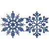 Decorações de Natal Floco de Neve 10cm Plástico com Pó Suprimentos para Decoração de Árvore de Natal Pingente Fabricante Atacado