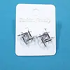 Pendientes E436 con circonitas cuadradas y diamantes de imitación, joyería al por mayor
