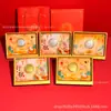 Oro Puro 999 Producto Nuevo Más Vendido Adorno de Pastel de Luna Pintura 3D Creativa Set de Exhibición de Mesa para el Festival de Mediados de Otoño Personalizable Venta al por Mayor