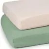 Funda de Cama de Dos Piezas de Tela Creada Transfronteriza Hilo de Algodón para Bebé Color Sólido Cubierta Completa para Cama de Bebé Sábana de Cama Transpirable de Hilo de Algodón de Doble Capa