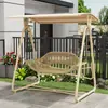 Silla Mecedora de Exterior, Silla Colgante, Cuna Doble para Patio, Hamaca para Terraza de Casa, Jardín, Patio Pequeño, Cesta Colgante, Columpio de Exterior