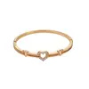 Pulsera de Cierre Exquisito y Moderno de Corazón Hueco con Circonita Estilo Fresco Pulsera Personalizada Lujo Ligero Sensación de Alta Gama Joyería de Mano