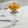 Ornamento Pequeno de Flor Rosa de Cristal Lembrancinhas Cristal Decoração de Mesa de Escritório Casa Presentes de Flor de Cristal