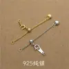Accesorios DIY Cadena de Cola en Forma de Corazón con Broche Chapado en Oro Plata de Ley S925 Cadena de Extensión Deslizante para Collar de Perlas Pulsera