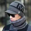 Gorro para Hombre de Invierno de una Pieza Tejido Gorro Deslizante con Máscara de una Pieza Forrado de Felpa Engrosado Resistente al Viento y al Frío Protección para los Oídos para Ciclismo