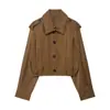 Estilo Europeo y Americano Transfronterizo Z Nueva Moda Elegante Ropa para Mujer al por Mayor Chaqueta Versátil con Tira Decorada y Cuello Solapa 8091427