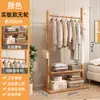 Cabide de Chão de Madeira Maciça para Quarto, Cabideiro Simples Moderno Estilo Chinês Novo para Sala de Estar, Estante de Armazenamento Móvel para Pousadas