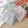 Ropa interior de hombre de alta gama, calzoncillos tipo bóxer para hombre, algodón puro, pantalones cortos holgados a rayas de talla grande, pantalones interiores para el hogar para hombres