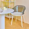Silla de Comedor Acrílica Escandinava Silla Saipan Silla Fantasma Creativa Taburete con Reposabrazos Silla Popular con Respaldo Silla de Plástico Transparente