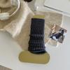 Meias Femininas de Cor Sólida com Babados, Aquecedores de Perna de Meia Panturrilha Estilo Ins para Outono e Inverno, Meias Quentes de Tricô para Outono e Inverno