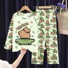 Pijama para Crianças, Manga Longa, Estilo Fino para Meninas Primavera e Outono, Novo Estilo de Verão 2026, Roupa de Casa Estilosa para Meninas Mais Velhas, Adequado para Usar Fora