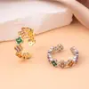 Anillo para Mujer, Lujo Ligero, Gama Alta, Nicho, No se Desvanece, Apertura de Trébol de Cuatro Hojas, Anillo Liso Ajustable, Joyería de Mano Exagerada al por Mayor