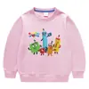 Primavera y Otoño 2026 Estilo Coreano de Dibujos Animados Ropa Nueva para Niños Sudadera de Cuello Redondo Camisetas de Algodón de Manga Larga para Niños y Niñas