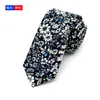 Corbata estrecha pequeña de algodón estampada para hombre Moda casual europea y americana Cuello Novio Padrino Fabricante Personalidad 6 cm
