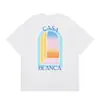 Casa Casablanca Camiseta Casual de Manga Corta Versión Correcta ins Marca de Nicho Trendy Europea y Americana High Street Algodón Puro