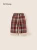 Ropa Infantil Bangxuan Invierno Nuevo Pantalones Infantiles para Niños Pequeños Pantalones a Cuadros Borde Crudo Pantalones de Pierna Ancha Pantalones Casuales para Niñas