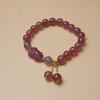 Pulsera de Pixiu de Cristal de Fresa con Cuentas para Mujer Hecha a Mano Lujo Ligero Gama Alta Cuentas Rosas Pulsera de Cristal Accesorios de Joyería Venta al por Mayor