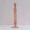 Venta al por mayor, candelabro creativo de vidrio de colores retro, candelabro de lujo para decoración de mesita de noche, vela, accesorios para cenas
