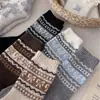 Meias Listradas Fair Isle para Outono e Inverno Femininas, Meia-Panturrilha Estilo Coreano Série Miu, Meias Longas Esportivas Estilo College, Novos Produtos de Outono e Inverno de Zhuji